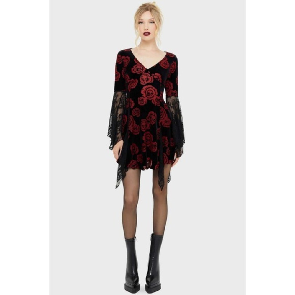 Killstar Pandoras rose mini dress skullprint size XXL